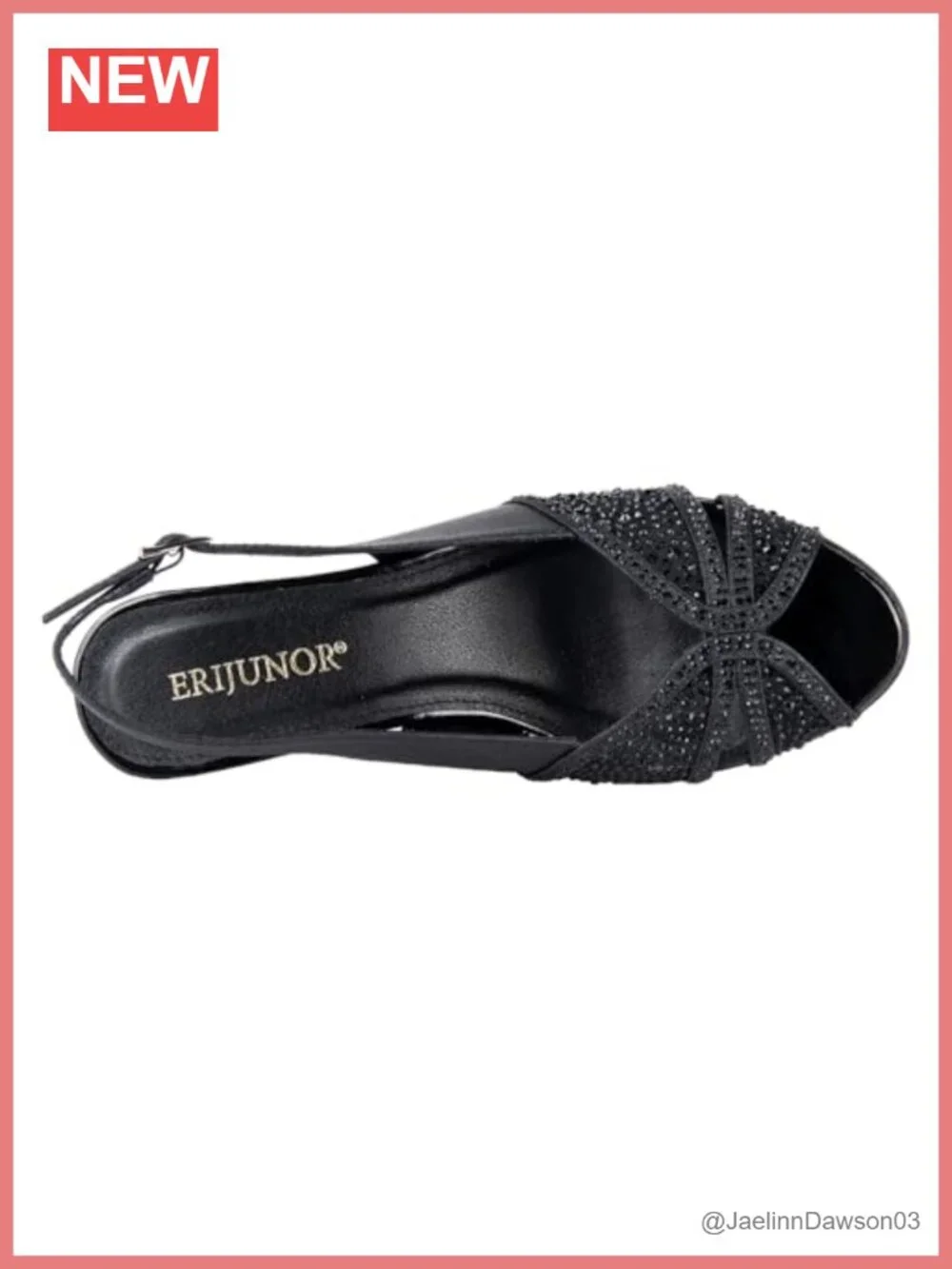 Slingback Mid Heel Platform Rhinestone Sandals Peep Toe Sparkly